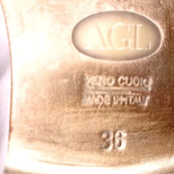 AGL Preppy Blush Patent Leather Penny Loafer Mule Slides Size 6 / EU 36 - Picture 10 of 13